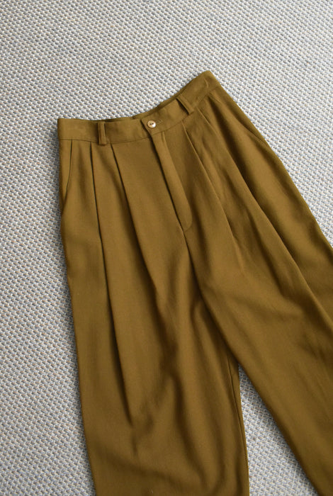 vintage ochre wool trousers (xs)