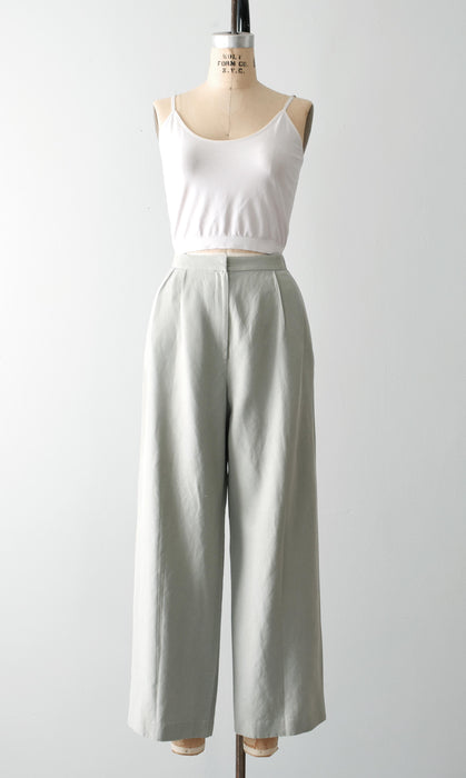 vintage silk & linen trousers (l)