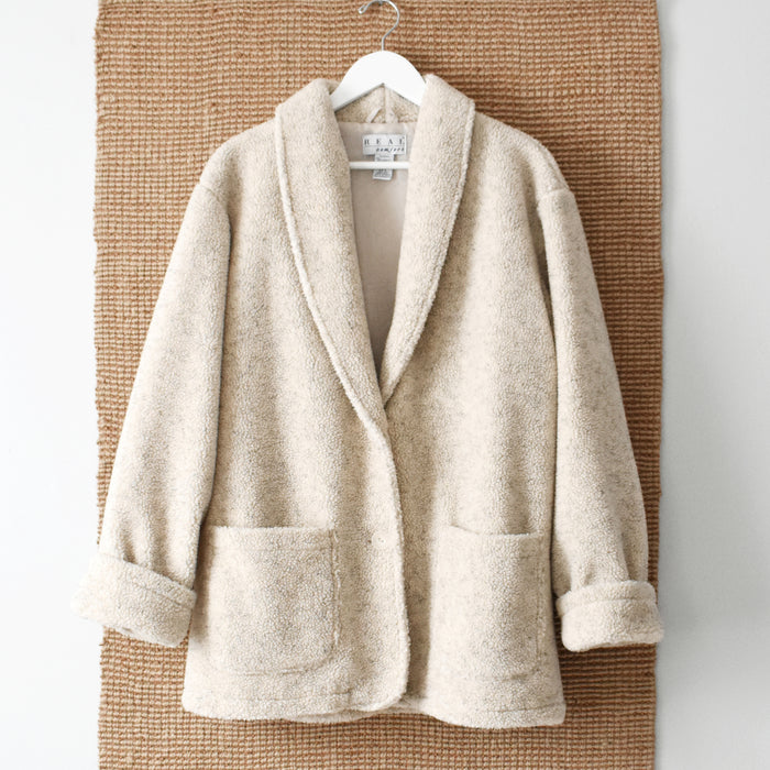 vintage sherpa teddy coat (l)