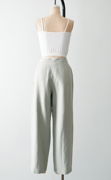 vintage silk & linen trousers (l)