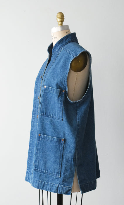 vintage denim utility vest (l/xl)