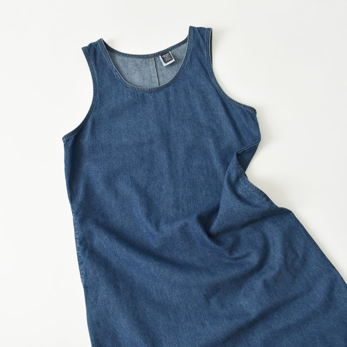 vintage denim jumper dress (m)
