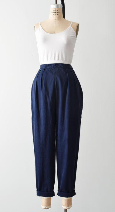 vintage navy cotton trousers (m)