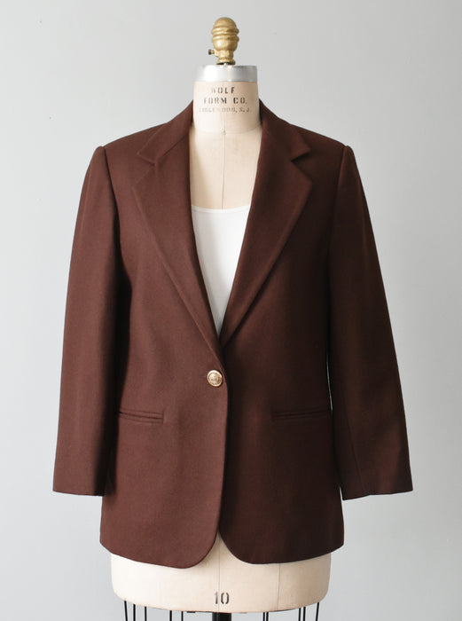 vintage brown wool blazer (s)