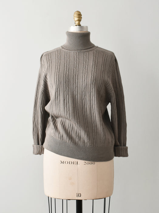 vintage taupe merino sweater (m)