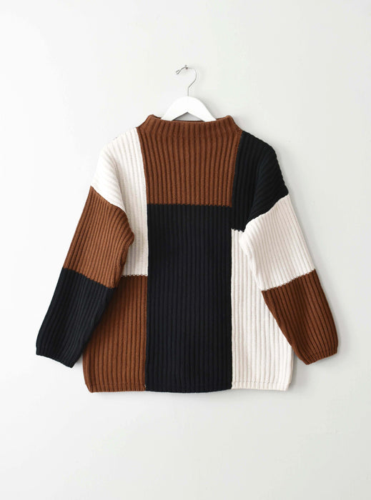 Vintage Color Block Sweater (l)