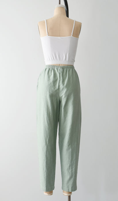 vintage celadon linen pants (m/l)