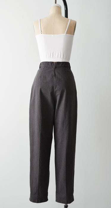 vintage check print trousers (l)