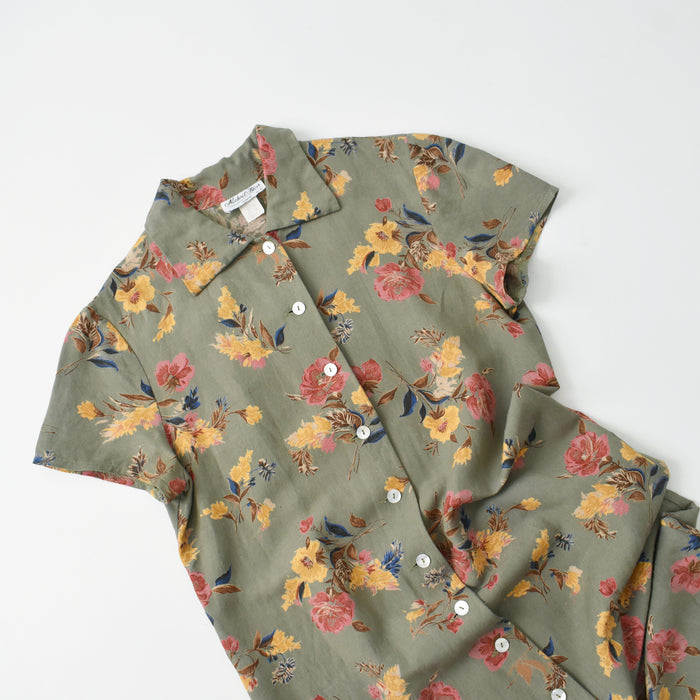 vintage floral linen dress (s/m)