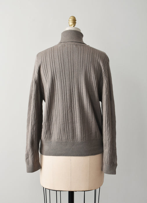 vintage taupe merino sweater (m)