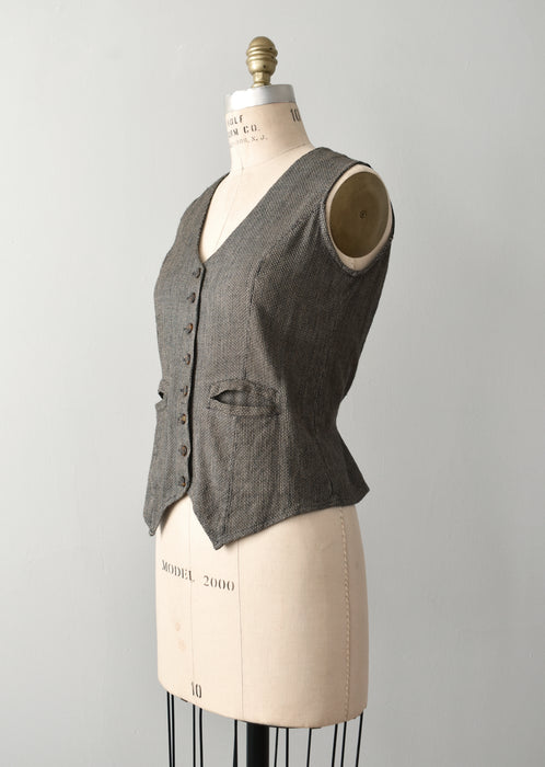 vintage woven vest (l)