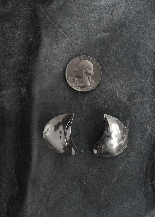 Vintage Silver Petal Earrings