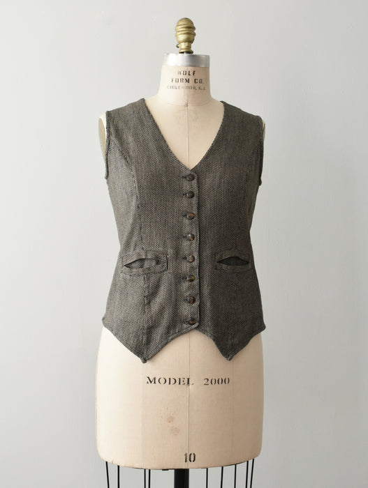 vintage woven vest (l)