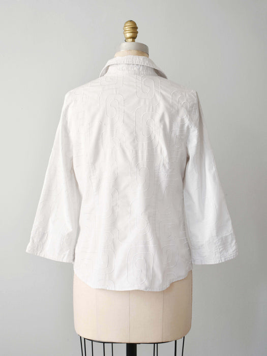 Vintage White Swirl Blouse (s)