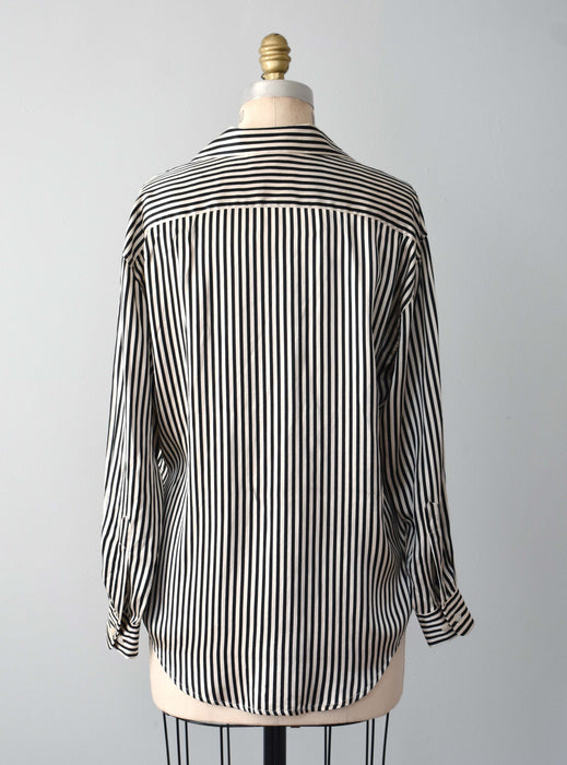 Vintage Striped Silk Shirt (s)