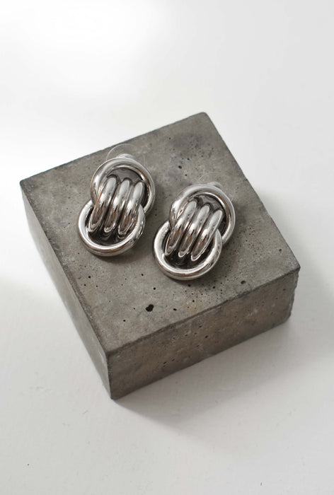 vintage silver knot earrings