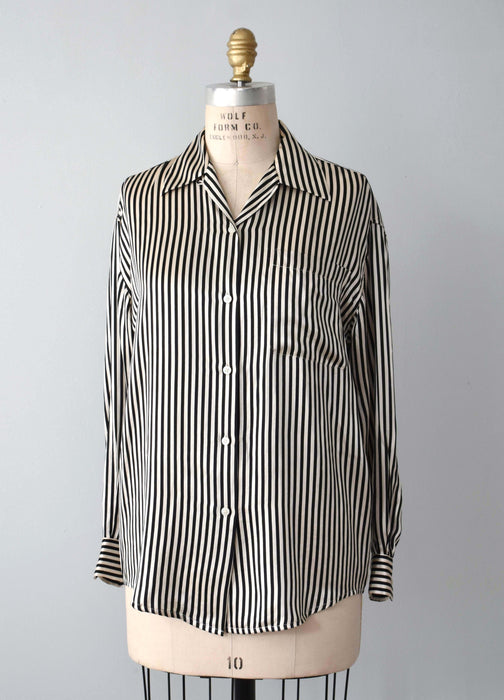 Vintage Striped Silk Shirt (s)