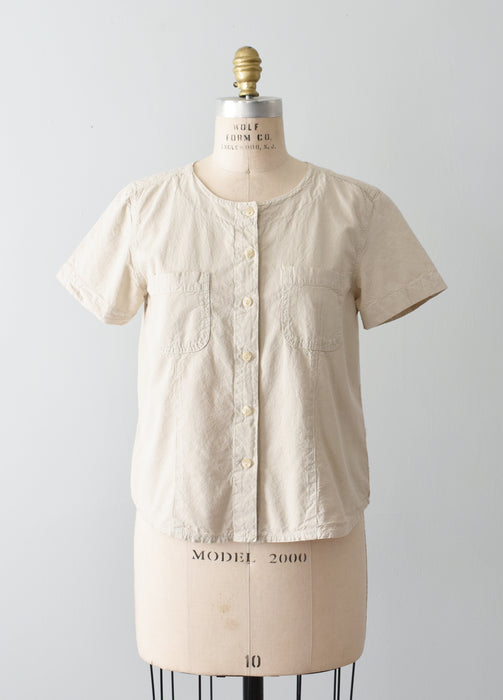 vintage ecru cotton shirt (s/m)