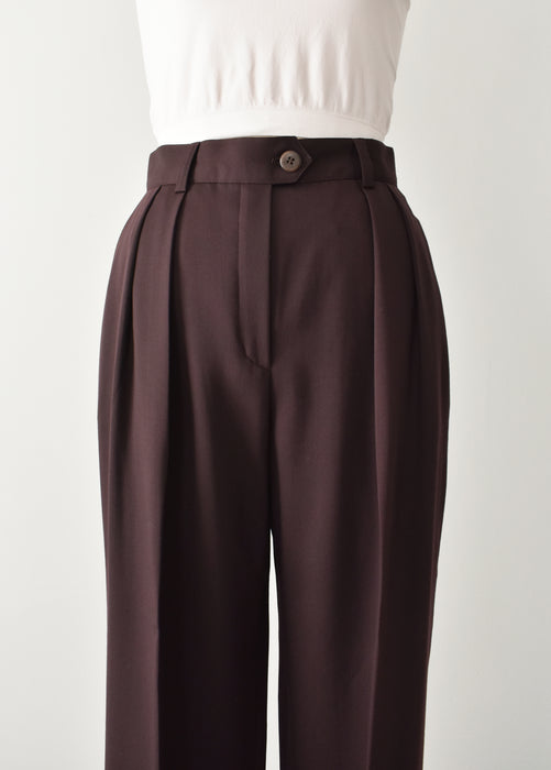 vintage espresso wool trousers (s)