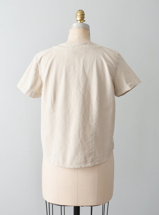 vintage ecru cotton shirt (s/m)
