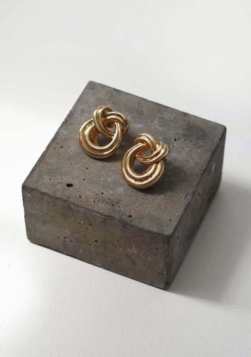 vintage gold knot earrings