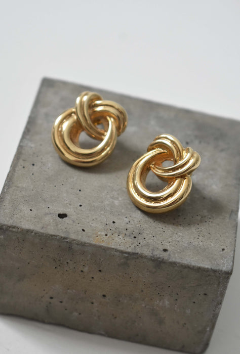 vintage gold knot earrings