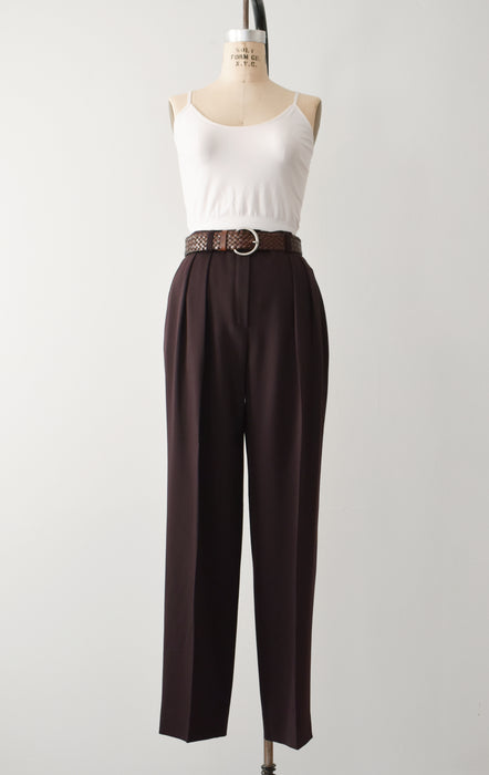 vintage espresso wool trousers (s)