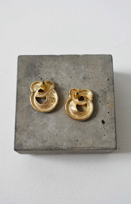 vintage gold knot earrings