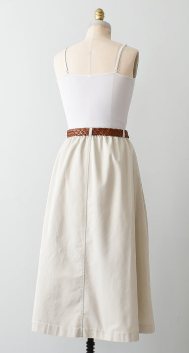 vintage cotton button front skirt (l)