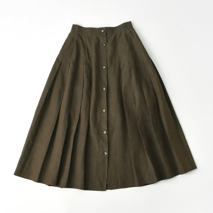 vintage linen button front skirt (xs)