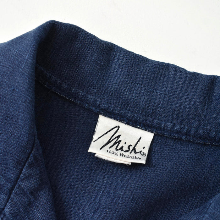 vintage indigo linen shacket (xl)