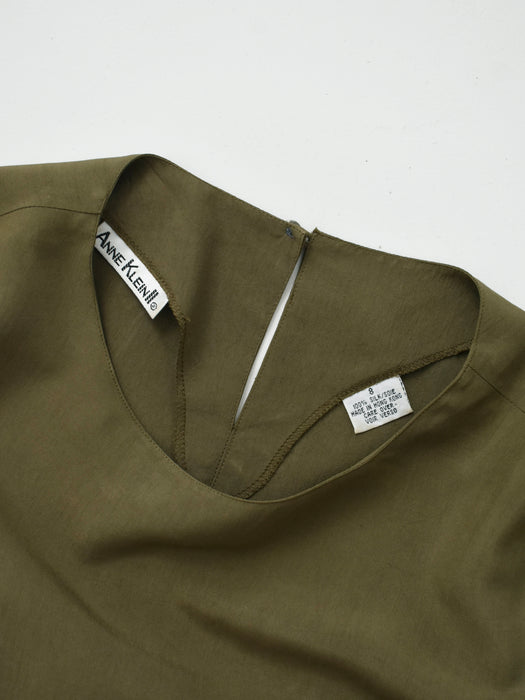 Olive Green Silk Tee (m)