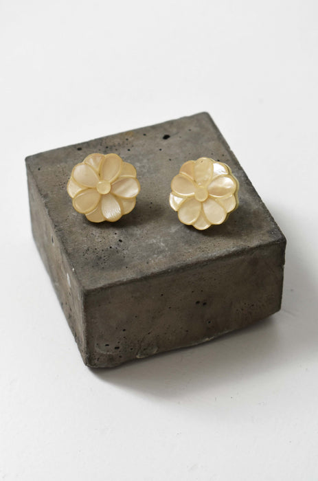 vintage floral mother of pearl earrings