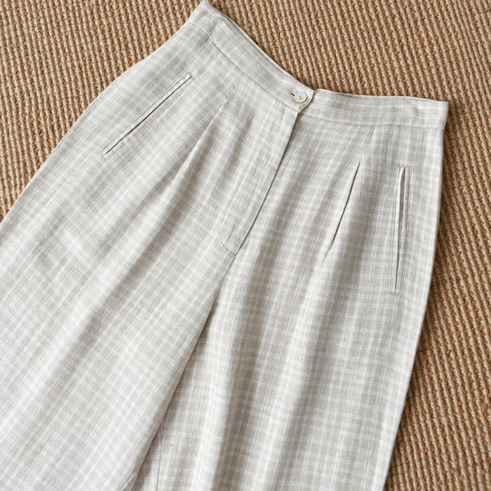 vintage plaid linen trousers (m) - Improv Goods