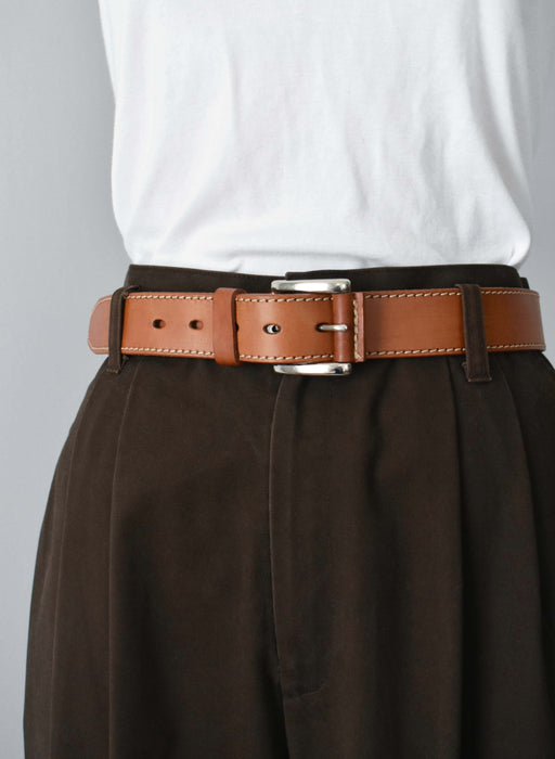 vintage cognac brown leather belt (l)