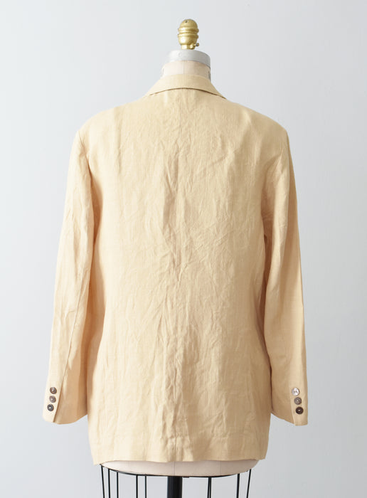 vintage buttercream linen blazer (s/m)