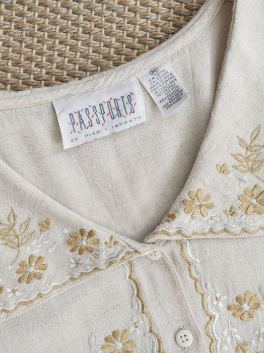 Embroidered Linen Top (m)