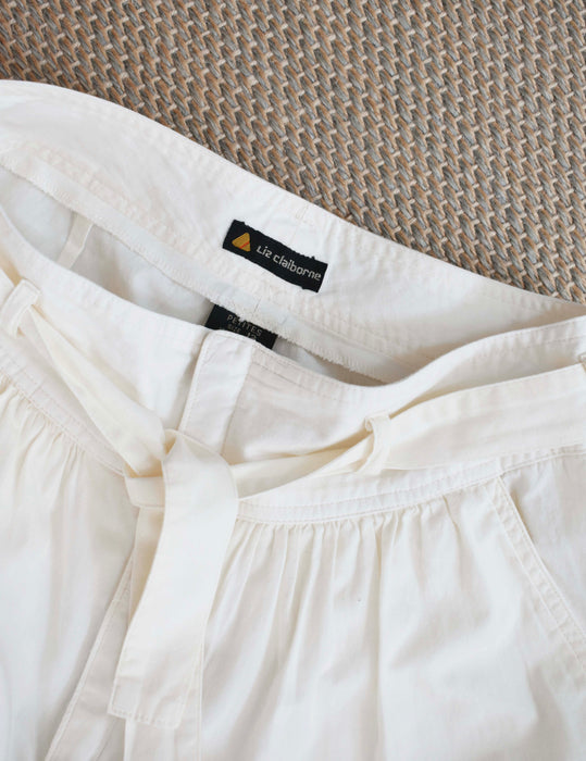 Cream Cotton Barrel Pants (m)