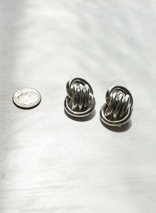 vintage silver knot earrings