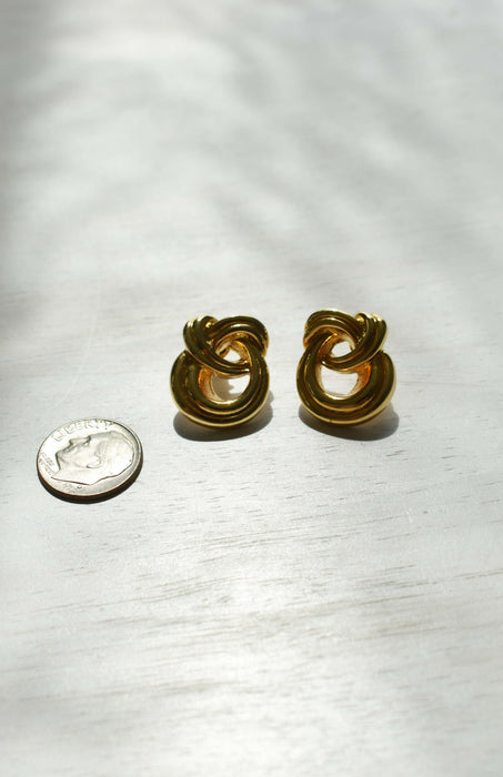 vintage gold knot earrings