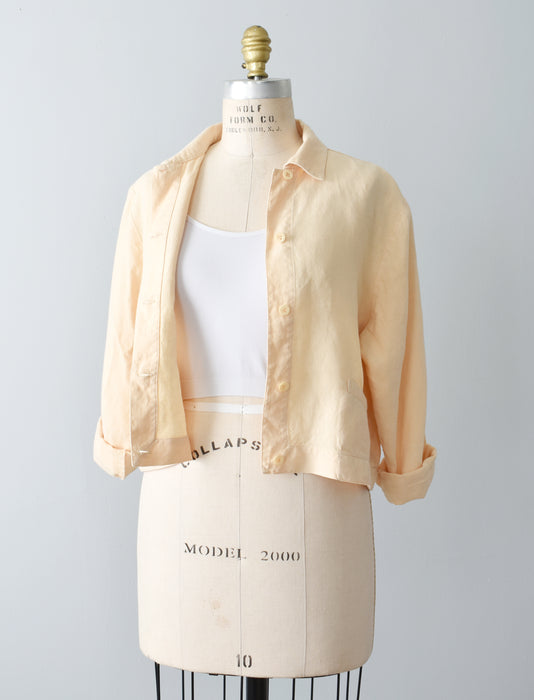 vintage cropped linen shacket (m)