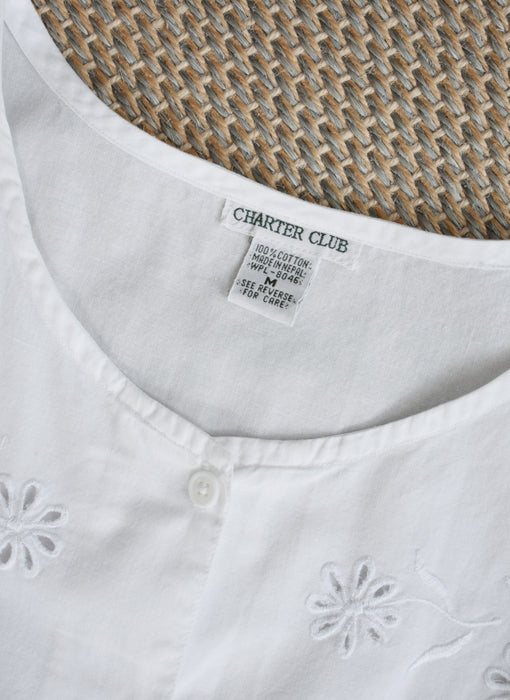 White Eyelet Cotton Dress (m)