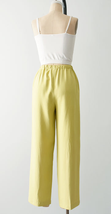 vintage citron silk pants (s/m)