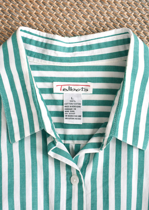 Viridian Stripe Button Up (l)