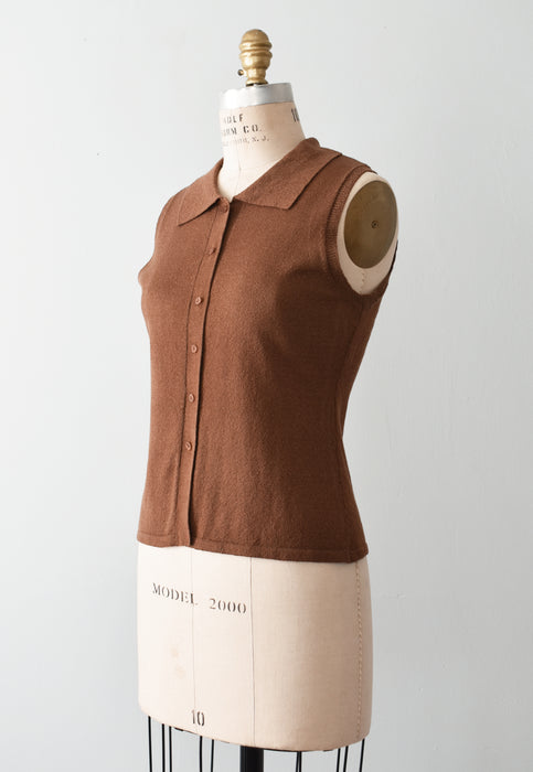 vintage sleeveless knit top (m)