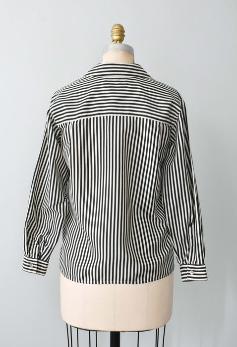 vintage striped silk button down (s/m)