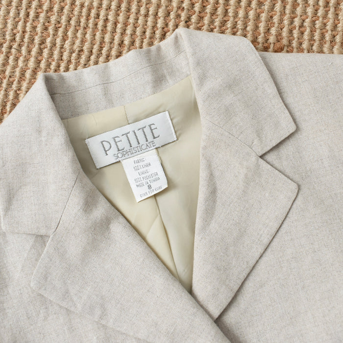 vintage natural linen suit set (m)
