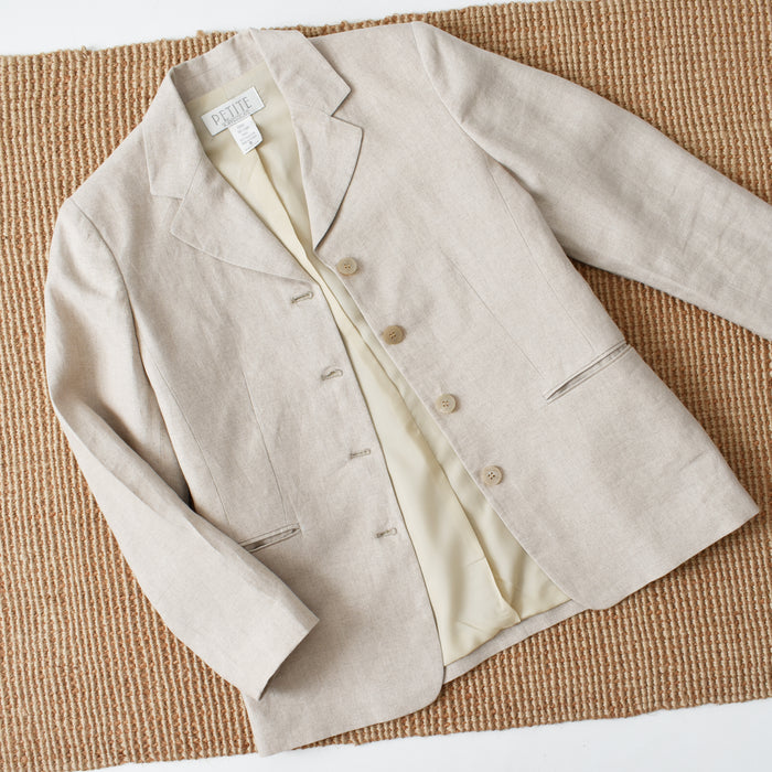 vintage natural linen suit set (m)