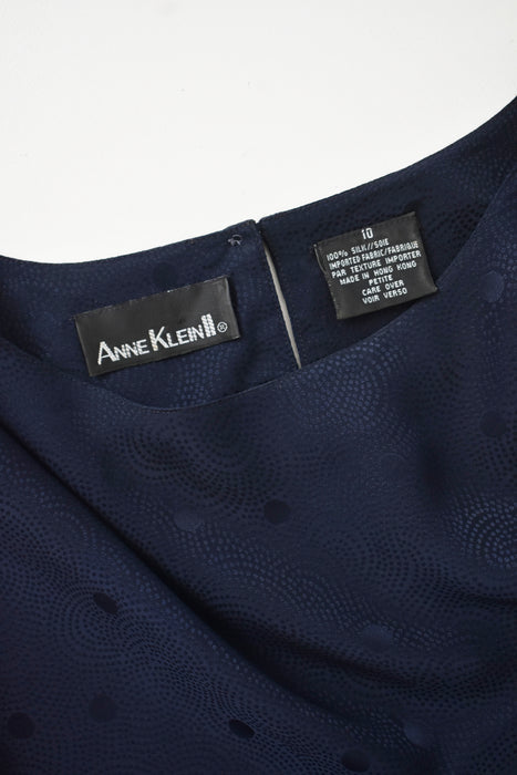 Embossed Navy Silk Tee (m)