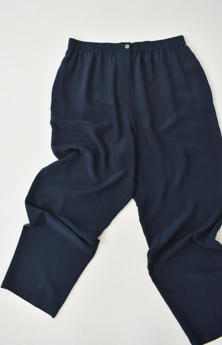 Navy Silk Lounge Pants (xl)